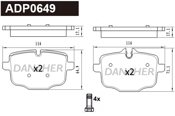 Brake Pad Set, disc brake (ADP0649)