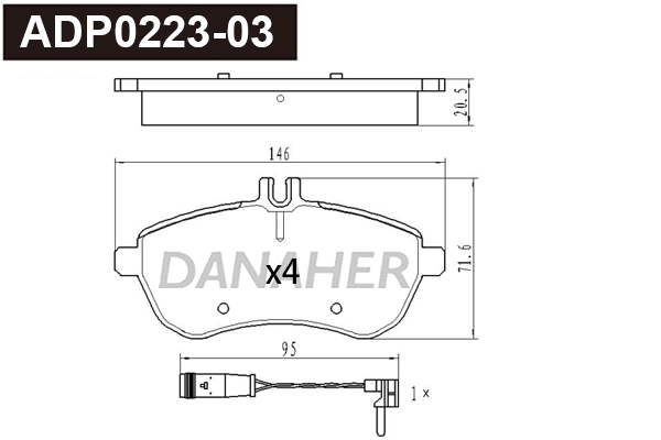 Brake Pad Set, disc brake (ADP0223-03)