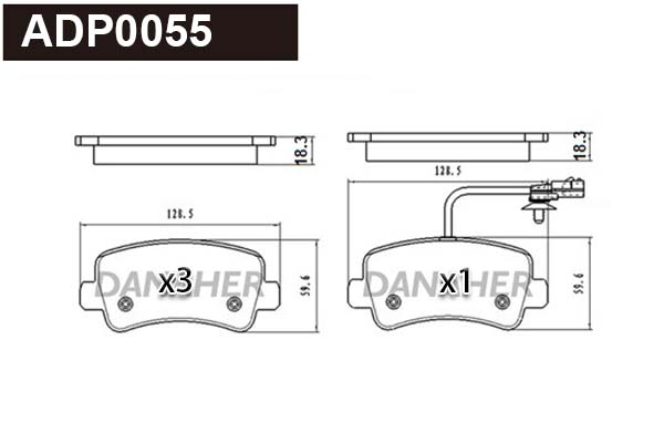 Brake Pad Set, disc brake (ADP0055)
