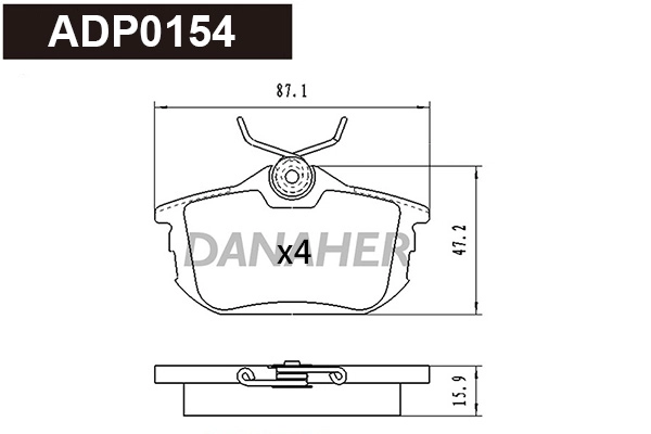 Brake Pad Set, disc brake (ADP0154)