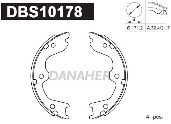 Brake Shoe Set, parking brake (DBS10178)