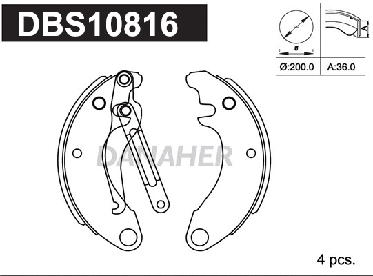 Brake Shoe Set (DBS10816)