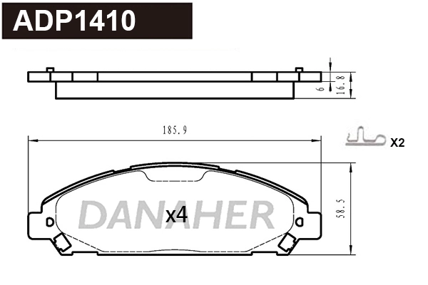 Brake Pad Set, disc brake (ADP1410)