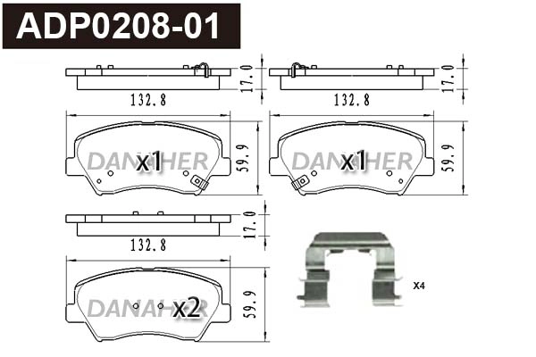 Brake Pad Set, disc brake (ADP0208-01)