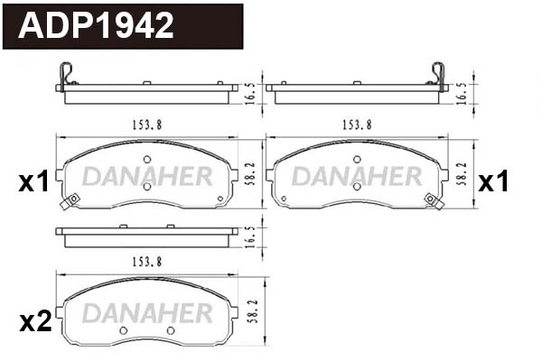 Brake Pad Set, disc brake (ADP1942)