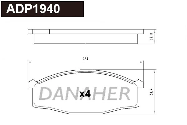 Brake Pad Set, disc brake (ADP1940)