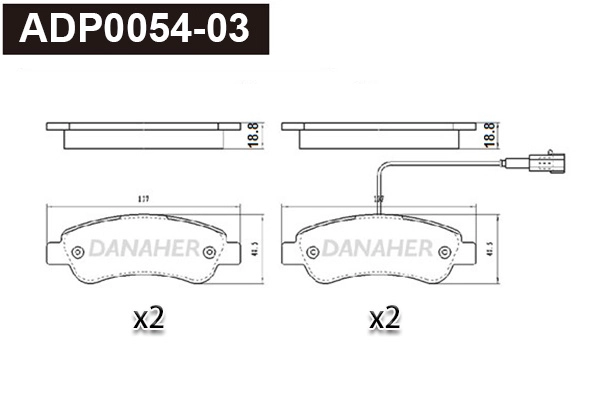 Brake Pad Set, disc brake (ADP0054-03)