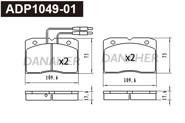 Brake Pad Set, disc brake (ADP1049-01)