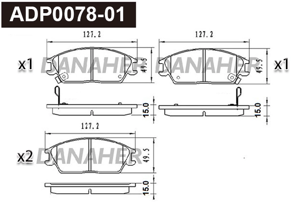 Brake Pad Set, disc brake (ADP0078-01)