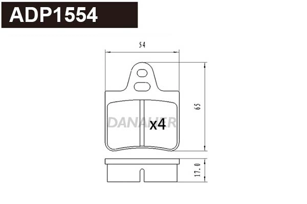 Brake Pad Set, disc brake (ADP1554)