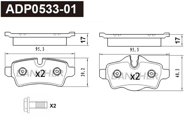 Brake Pad Set, disc brake (ADP0533-01)