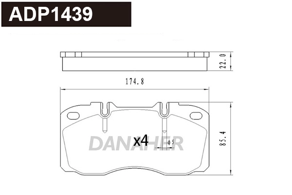 Brake Pad Set, disc brake (ADP1439)