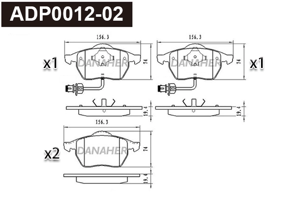Brake Pad Set, disc brake (ADP0012-02)