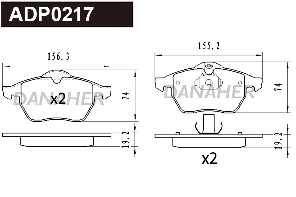 Brake Pad Set, disc brake (ADP0217)