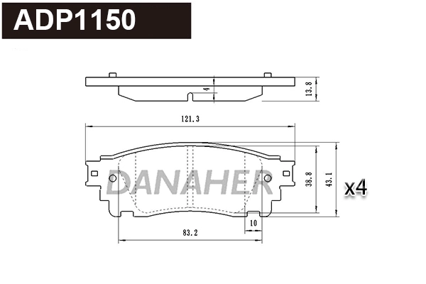 Brake Pad Set, disc brake (ADP1150)