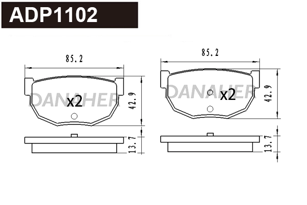 Brake Pad Set, disc brake (ADP1102)