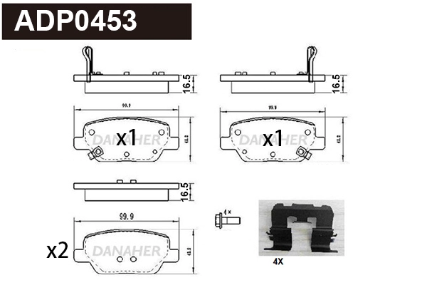Brake Pad Set, disc brake (ADP0453)