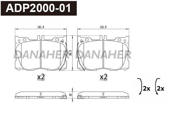 Brake Pad Set, disc brake (ADP2000-01)
