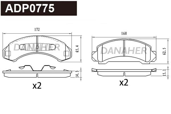 Brake Pad Set, disc brake (ADP0775)