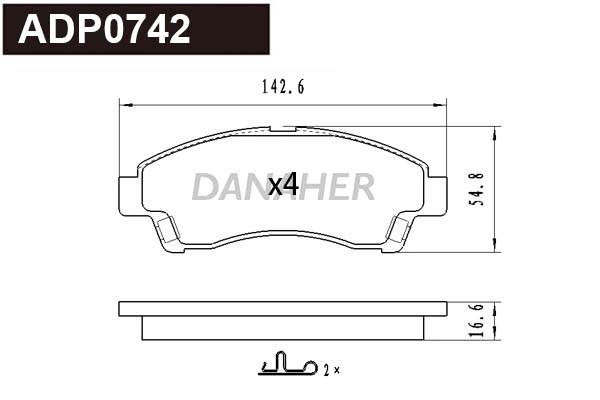 Brake Pad Set, disc brake (ADP0742)