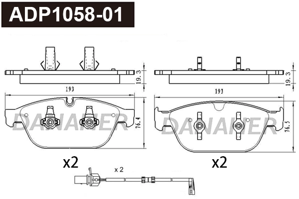 Brake Pad Set, disc brake (ADP1058-01)