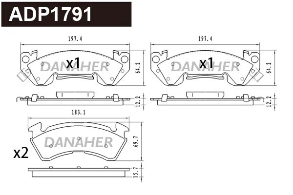 Brake Pad Set, disc brake (ADP1791)