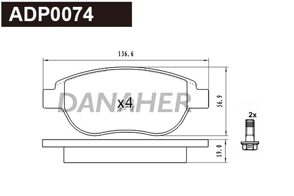 Brake Pad Set, disc brake (ADP0074)