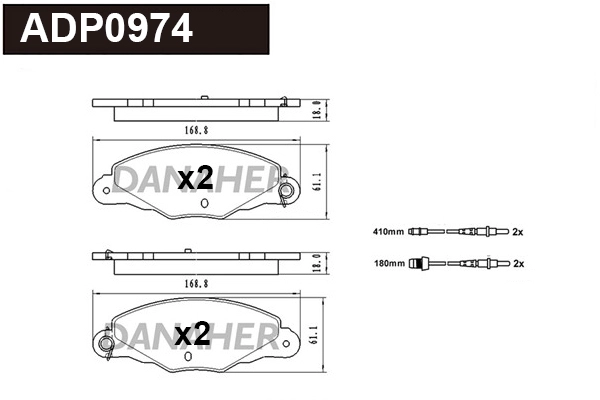 Brake Pad Set, disc brake (ADP0974)