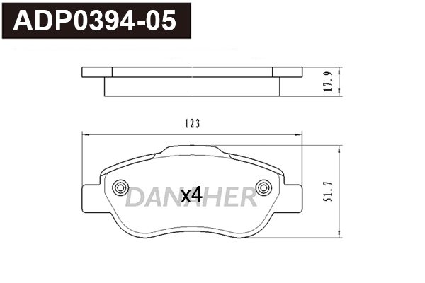 Brake Pad Set, disc brake (ADP0394-05)