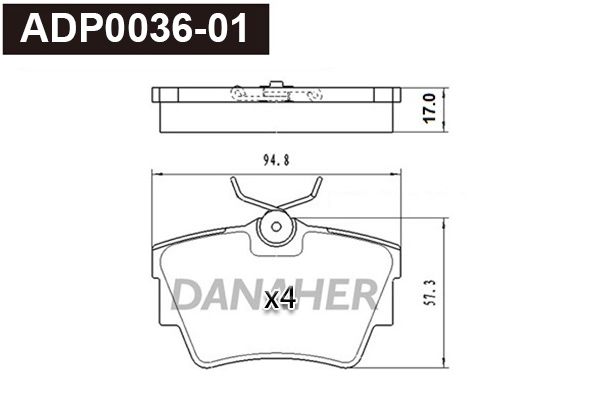 Brake Pad Set, disc brake (ADP0036-01)