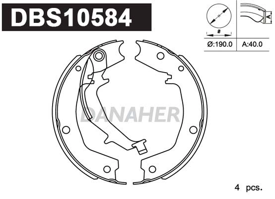 Brake Shoe Set, parking brake (DBS10584)
