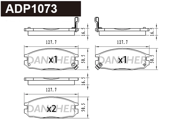 Brake Pad Set, disc brake (ADP1073)