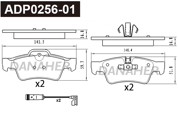 Brake Pad Set, disc brake (ADP0256-01)