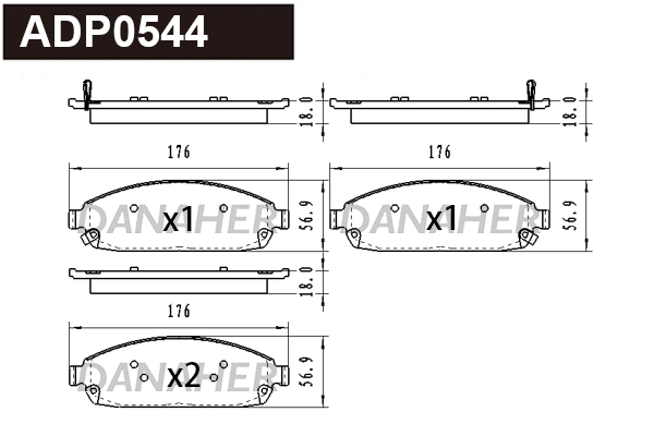 Brake Pad Set, disc brake (ADP0544)