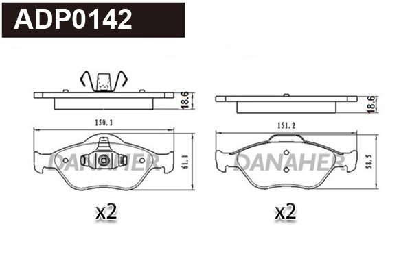 Brake Pad Set, disc brake (ADP0142)