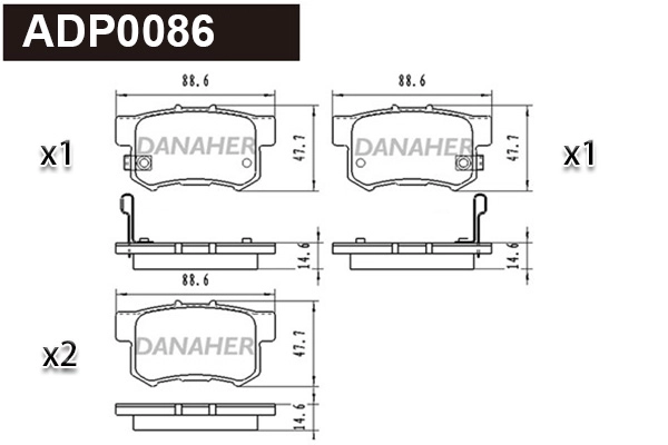 Brake Pad Set, disc brake (ADP0086)