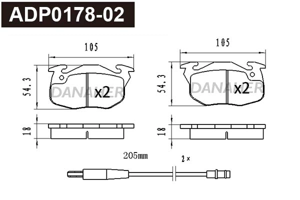 Brake Pad Set, disc brake (ADP0178-02)