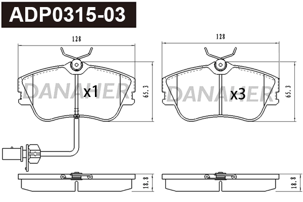 Brake Pad Set, disc brake (ADP0315-03)