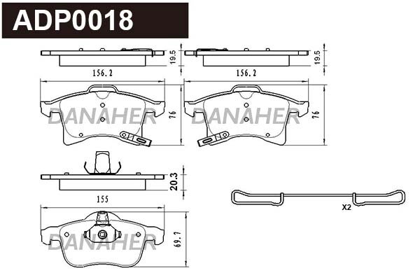 Brake Pad Set, disc brake (ADP0018)