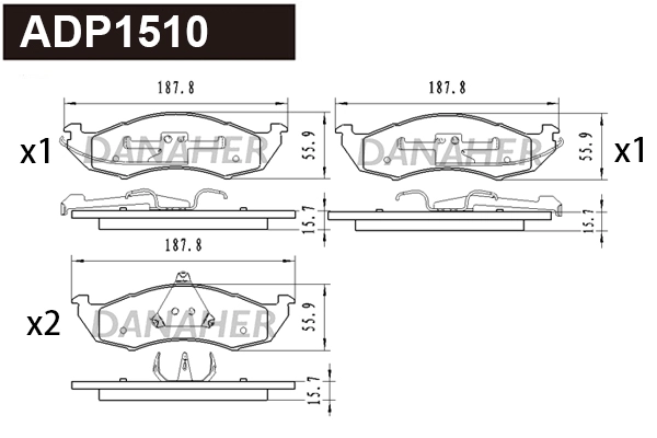 Brake Pad Set, disc brake (ADP1510)