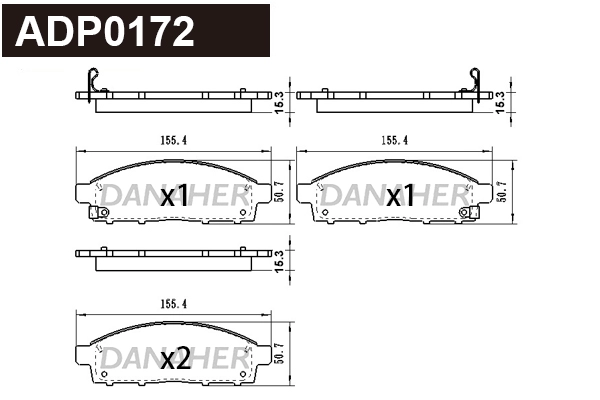 Brake Pad Set, disc brake (ADP0172)