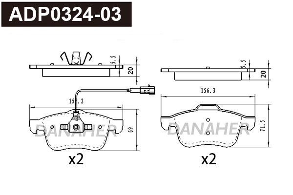 Brake Pad Set, disc brake (ADP0324-03)
