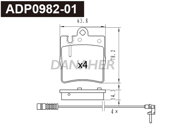 Brake Pad Set, disc brake (ADP0982-01)