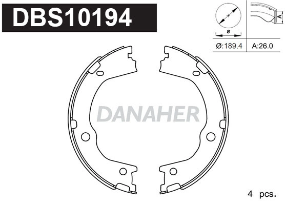 Brake Shoe Set, parking brake (DBS10194)