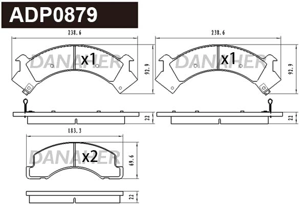 Brake Pad Set, disc brake (ADP0879)