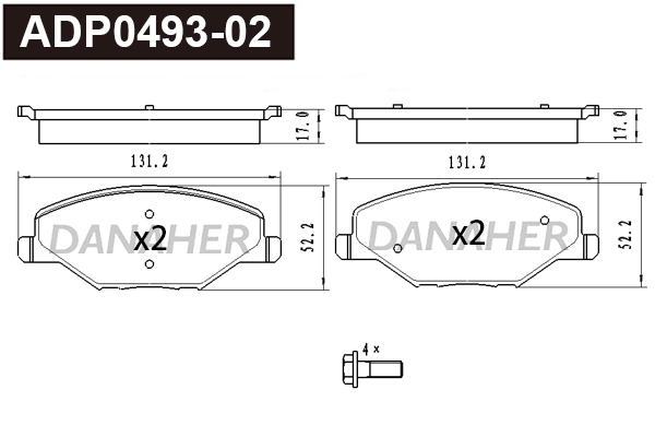 Brake Pad Set, disc brake (ADP0493-02)