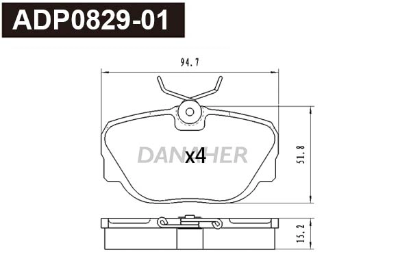 Brake Pad Set, disc brake (ADP0829-01)