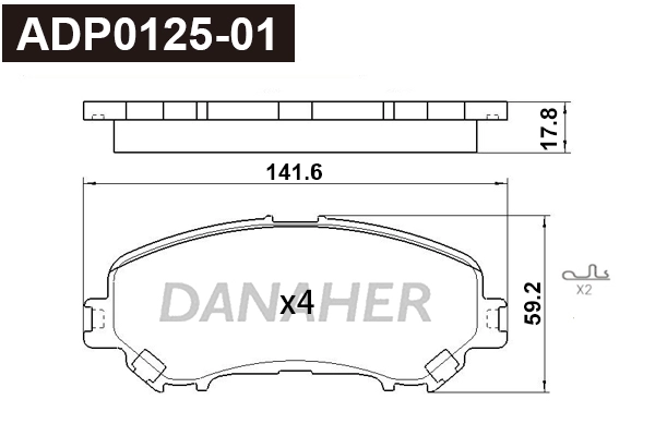 Brake Pad Set, disc brake (ADP0125-01)