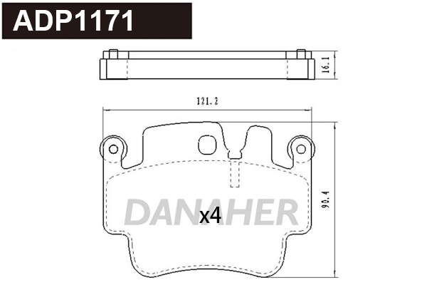 Brake Pad Set, disc brake (ADP1171)