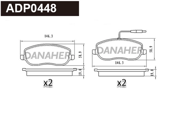Brake Pad Set, disc brake (ADP0448)